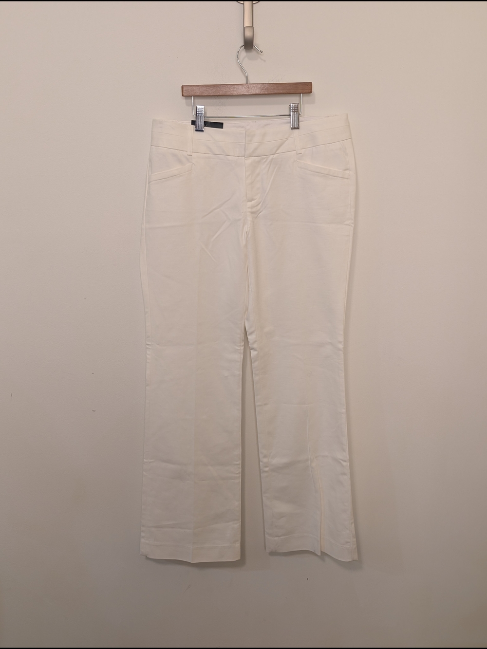 Ryan Fit White Mid Rise Straight-Leg Cotton Dress Pants Women's Size 4 Short